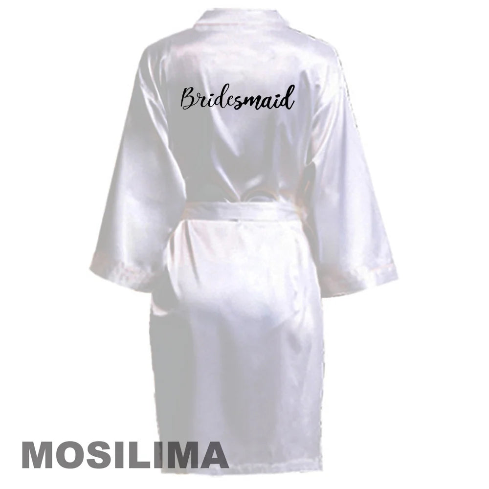 Satin Silk bride robe Wedding Robe Bridesmaid Bride Dressing Gown bridesmaid robes SP002 Good Vibrations