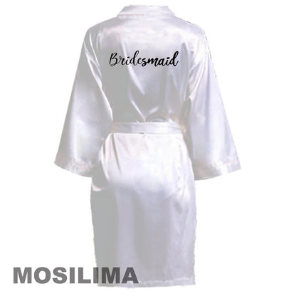 Satin Silk bride robe Wedding Robe Bridesmaid Bride Dressing Gown bridesmaid robes SP002 Good Vibrations