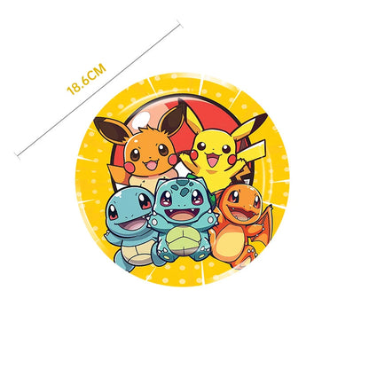 Pokemon Birthday Party Disposable Party Plates Pikachu Theme Tablecloth Character Balloon Birthday Decoration Baby Shower Suppli Good Vibrations
