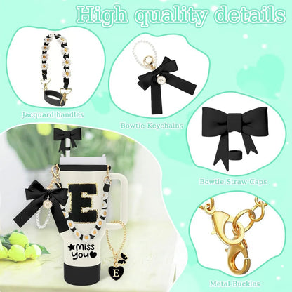 8Pcs Cup Accessories Including Straw Topper,Silicone Prorective Boot,Cup Charm,Stickers and Handle Strap for 40oz Tumbler Cup Good Vibrations