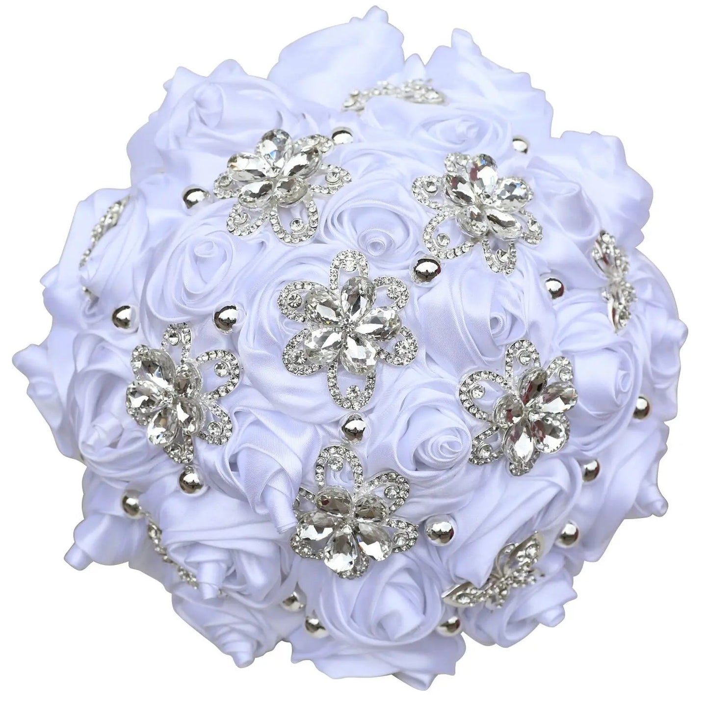 High quality Crystal Bride Waterfall Bouquet Bridesmaids Accessories Handmade Satin Rose Elegant Wedding Flowers Bridal Bouquet Good Vibrations