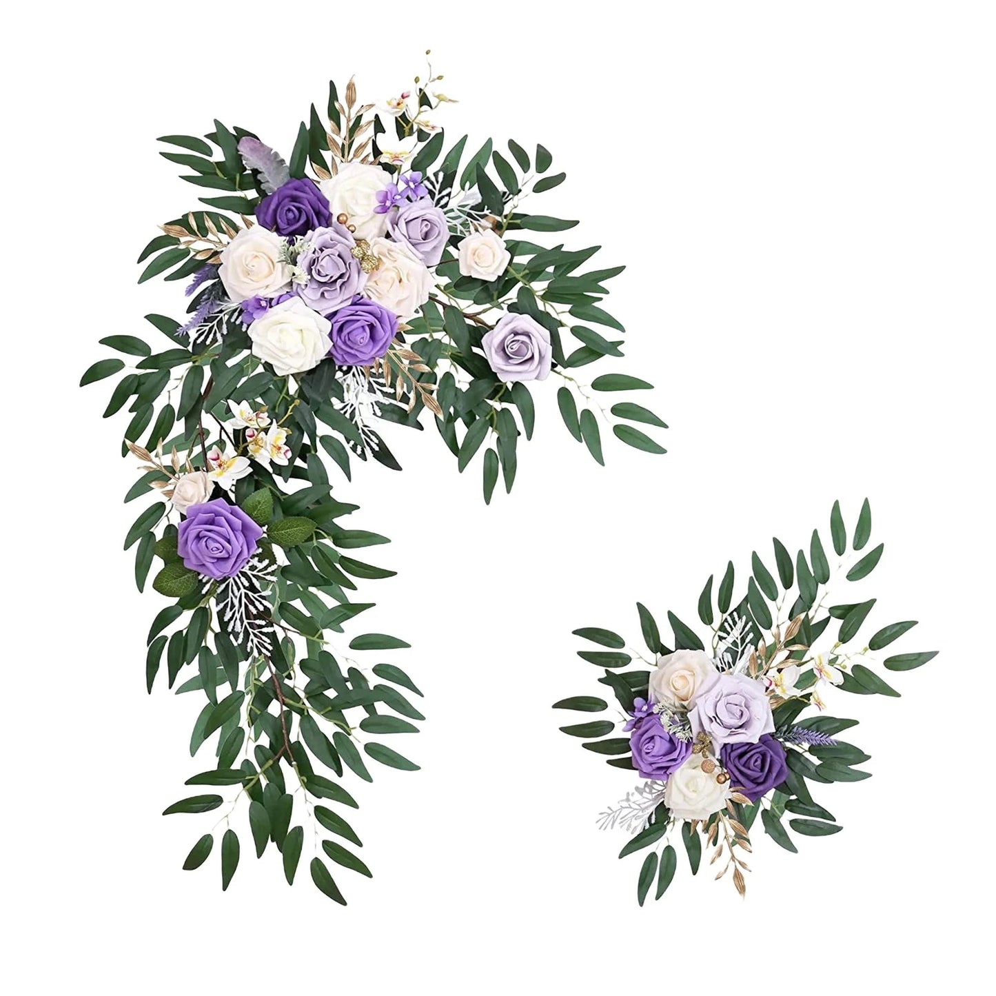 Large 2Pcs Artificial Flower Swag Floral Swag Garland Wedding Arch Flowers Kit for Sign Rustic Artificial Floral Swag Arch Decor Good Vibrations