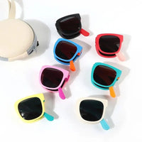 Square Frame Kids Sunglasses Fashion UV 400 Outdoor Foldable Sunglasses Children Eyewear for Toddler Boys and Girls Good Vibrations