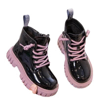 Children's Boots Boys Girls Single Boots Solid Color England Style Children Boy Girls Shoes Kids Fashion Shiny Small Short Boots Good Vibrations