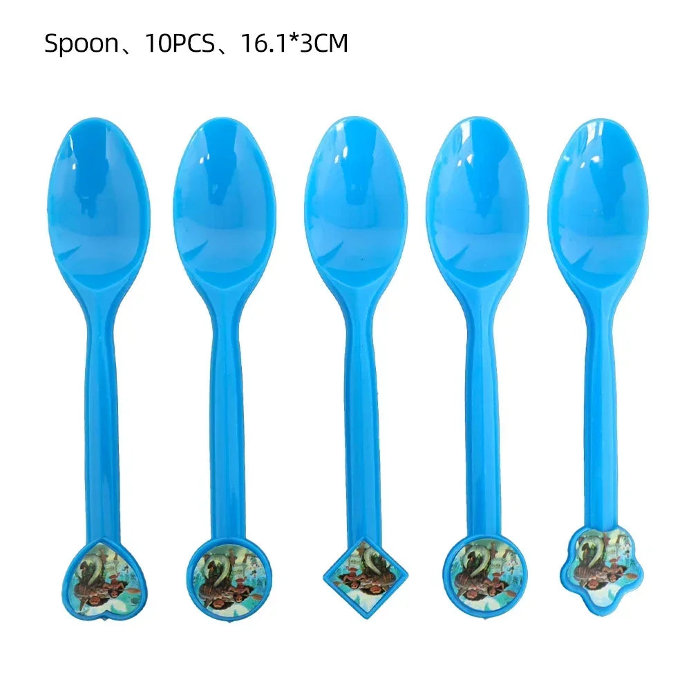 New MINISO Moana Theme Children Birthday Party Disposable Tableware Cup Plate Flag Kids Girls Wedding Party Decoration Supplies Good Vibrations