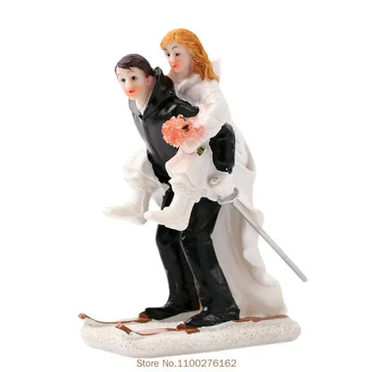 Funny Wedding Cake Toppers Dolls Romantic Bride And Groom Figurines Stand Topper Decoration Supplies Marry Resin Figurine Good Vibrations