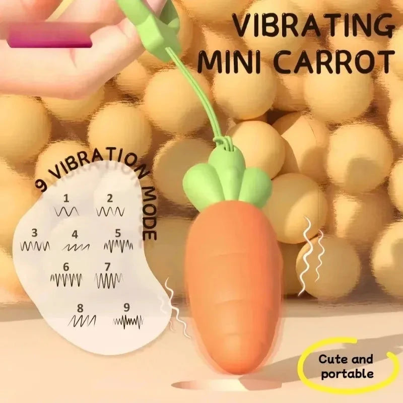 Lindo zanahoria vibrante potente Mini bala 9 modos para mujeres consolador estimulador de clítoris juguete sexual para adultos Good Vibrations
