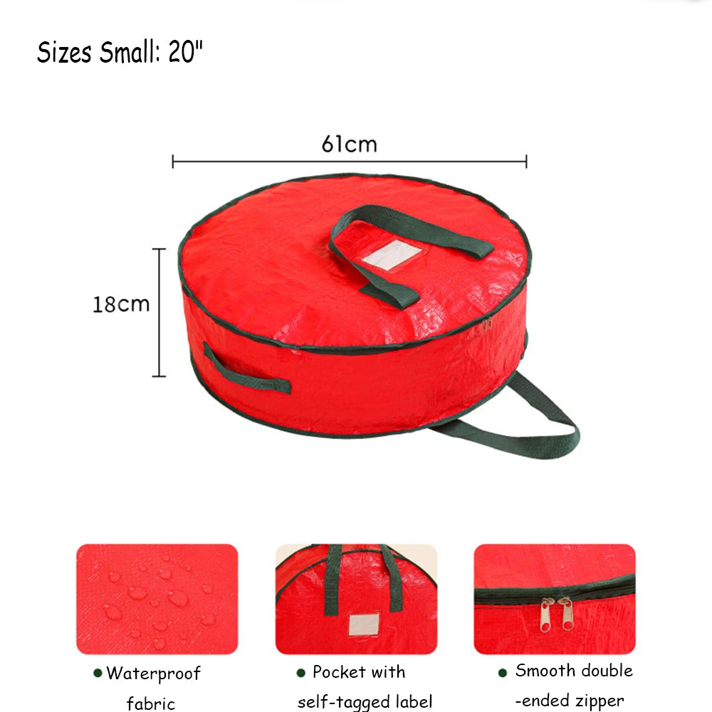 Durable Foldable Christmas Wreath Storage Bags Waterproof Dustproof Round Decoration Storage Bag with Handles Storage Bag Good Vibrations
