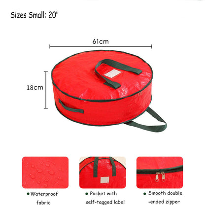 Durable Foldable Christmas Wreath Storage Bags Waterproof Dustproof Round Decoration Storage Bag with Handles Storage Bag Good Vibrations