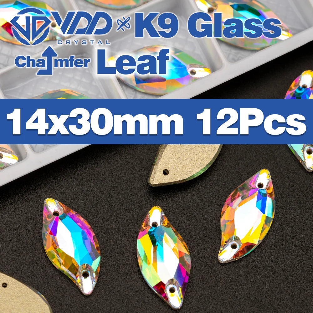 VDD Chamfer AAAAA Top Quality K9 Glass Sew On Rhinestones Sewing Crystal AB Flatback Stone For Clothes Accessories Wedding Dress Good Vibrations