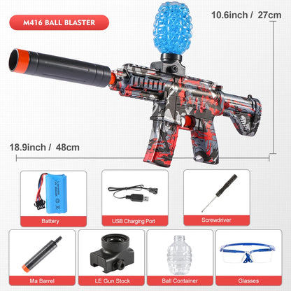 M416 Electric Ball Blaster Toy Gun - High-Speed, Metallic Finish, Rechargeable - Halloween Thanksgiving Gift(Bullets Excluded) Good Vibrations
