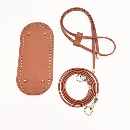 3Pcs DIY Purse Making Kit with Chain PU Leather Bucket Bag Base & Shoulder Strap Crochet Handbag Accessories ﻿ Good Vibrations