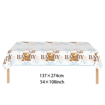 Baby shower Teddy Bear Birthday Party Plates Cup Tableware Kids 1st Birthday Party Decor Teddy Bear Balloon Birthday Party decor
