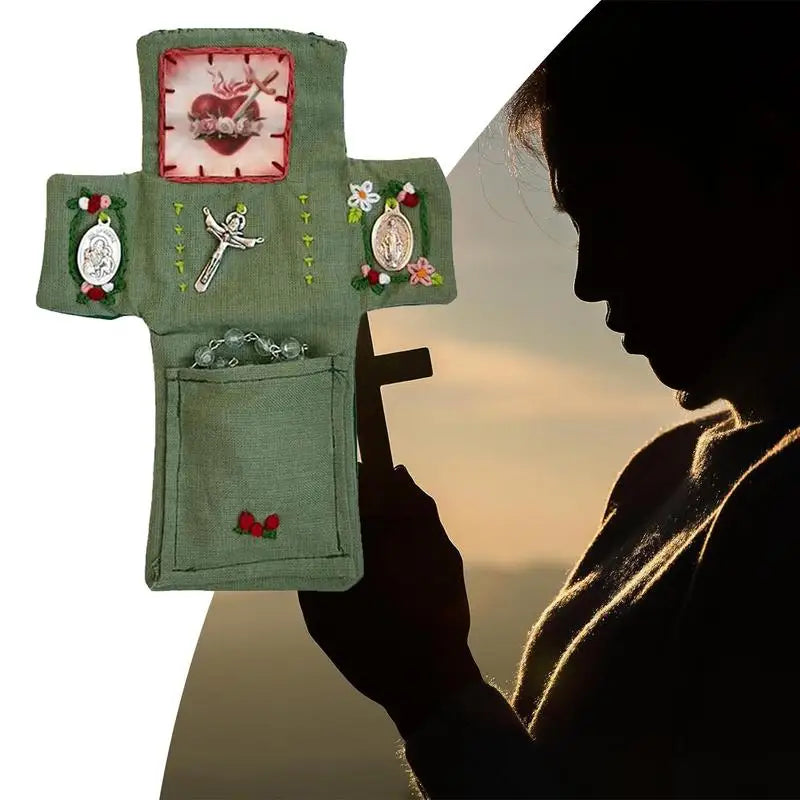 Prayer Pocket Christian Pockets Mini Prayer Quilt Pocket Shrine Encouragement Christian Spiritual Gifts for Women Teens Good Vibrations