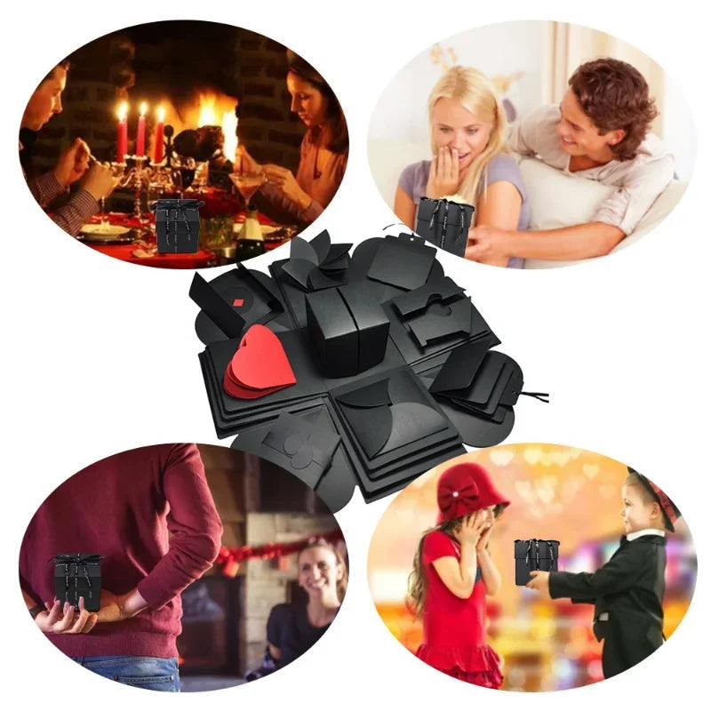 1Set Explosion Photo Album Gift Box Storage Box Valentine's Day Surprise Gift Box Romantic Couple Creative Gift Good Vibrations