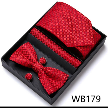 Tie For Men Formal Dress Tuxedo NeckTie Handkerchief Bow Tie Set PlaisyParty Groom Wedding Butterfly Bowtie In Box Good Vibrations