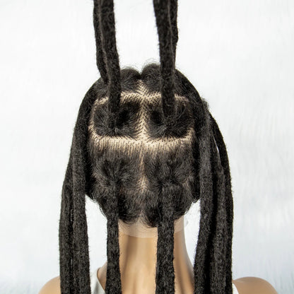KIMA 60 inches Full Lace Braided Wigs Synthetic Lace Wigs Braided Wigs Crochet Wigs Faus Locs Braided Wigs for Black Women Good Vibrations