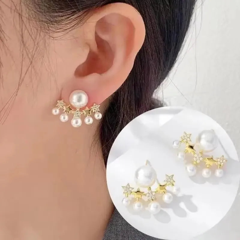 925 Silver Needle Korean Fashion Zircon Geometric Earrings For Women Jewelry 2026 Trending Luxury Crystal Cross Stud Earrings Good Vibrations