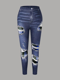 Women Plus Size Two Piece Set Hooded Plaid Print Patchwork Tops and High Waist Leggings Matching Set Long Sleeve Autumn Outfit Good Vibrations