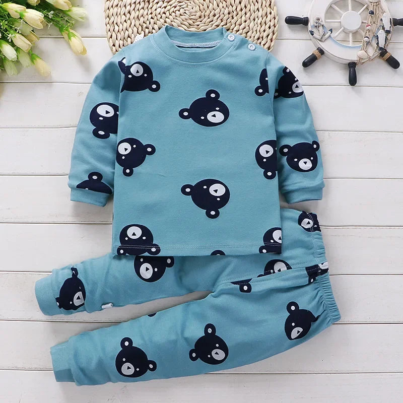 Kids Clothes Children Sets Children's Clothing Boys Girls CottonAutumn winter Clothing Pants Sleepwear Underwear Christmas Gift Good Vibrations