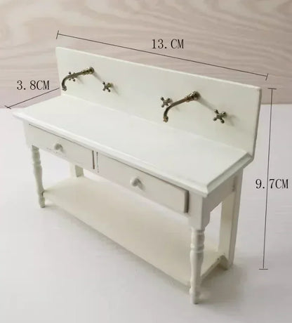 1:12  Miniature Dollhouse Furniture Model Play House Toy Cabinet Wooden Clamshell Desk New Diy Miniature Dollhouse Accessories Good Vibrations