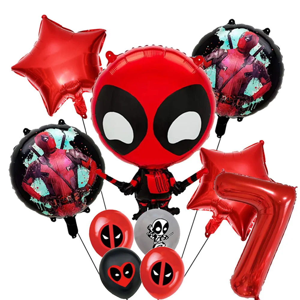 Superhero Deadpool Birthday Party Decor Disposable Tableware Plate Tablecloth Cake Topper Banner Wolverine Boy Kid Party Supplie Good Vibrations