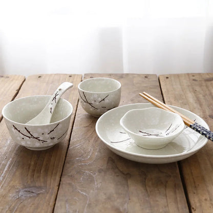 Japanese Style Ceramic Tableware Set Household Cutlery Creative Ceramic Dinnerware dining table dish set dinner set eco friendly Good Vibrations