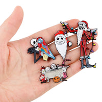 Halloween Skeleton Enamel Pin Horror Badges on Backpack Women Brooches Lapel Pin Movie Jewelry Cosplay Accessories Birthday Gift Good Vibrations