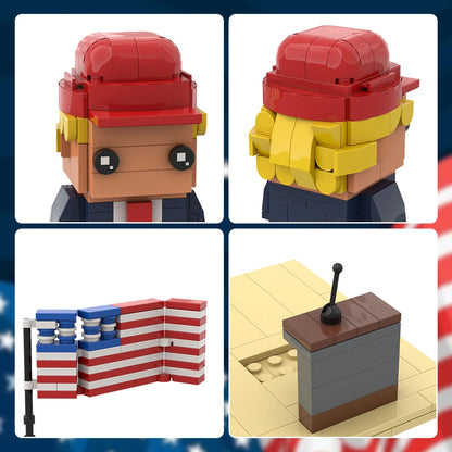 Gobricks MOC Building Blocks Presidential Cartoon Model DIY Toys Gift Good Vibrations