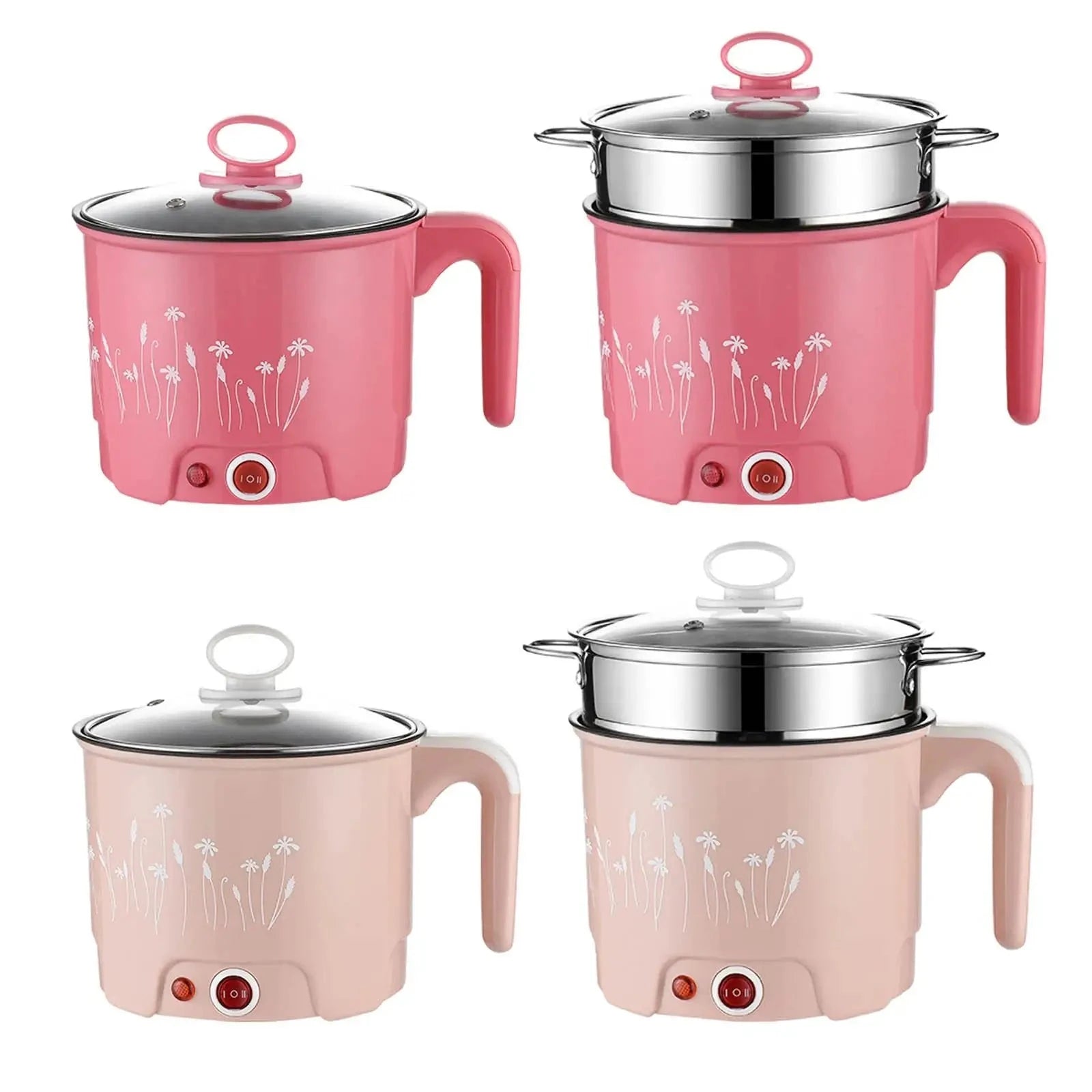 Electric Pots Household Portable Multipurpose Mini Ramen Cooker Noodles Cooker Mini Pot for Shabu Shabu Dumpling Fry Ramen Eggs Good Vibrations