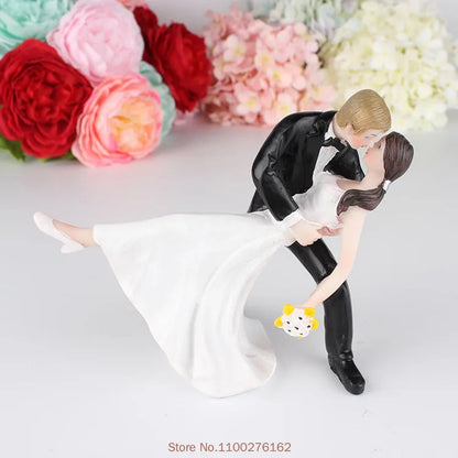 Cake Toppers Dolls Bride and Groom Figurines Funny Wedding Cake Toppers Stand Topper Decoration Supplies Marry Figurine Good Vibrations