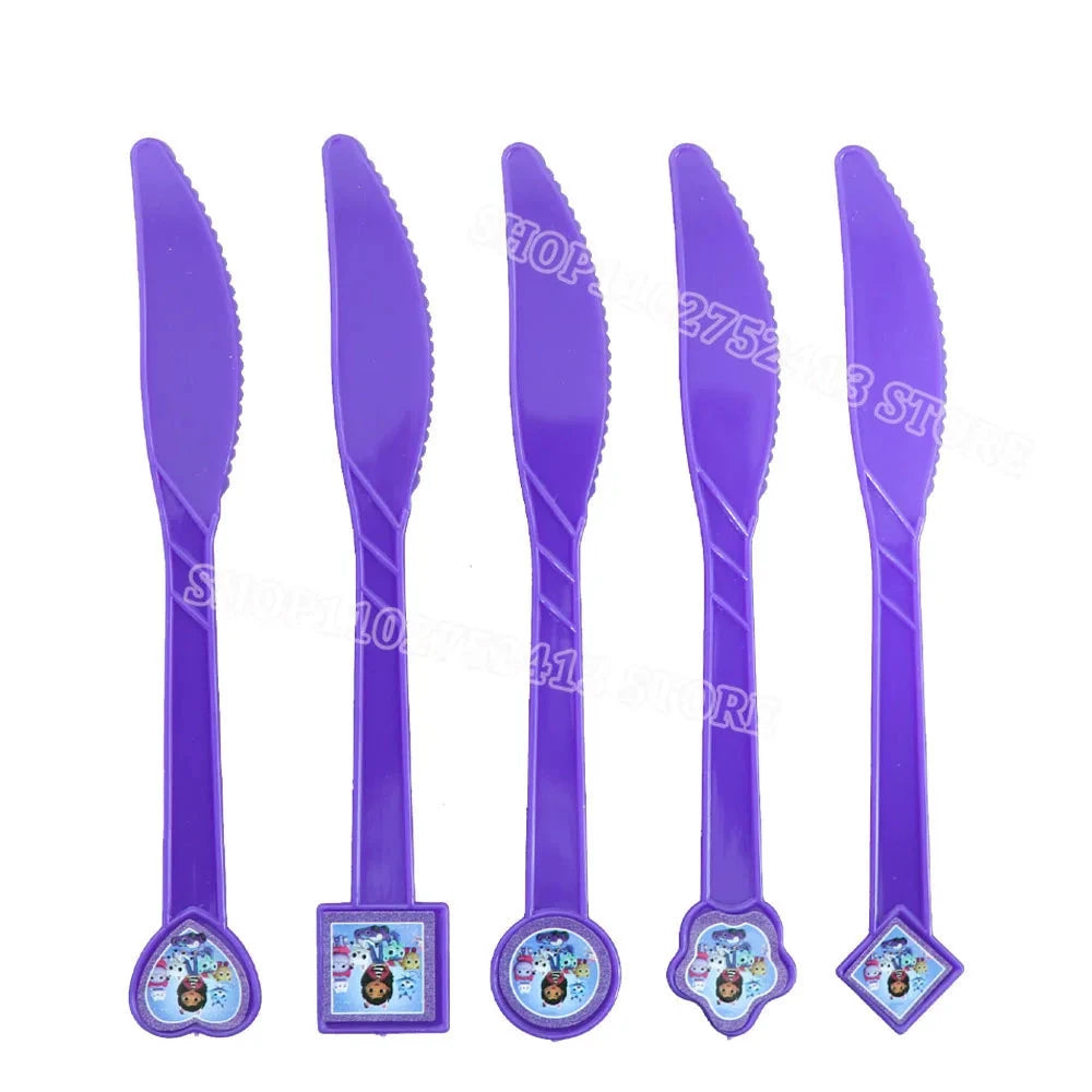 Gabby Dollhouse Birthday Party Supplies Kids Disposable Tableware Backdrop Cake Decoration Girl Baby Shower Numbers Balloon Gift Good Vibrations