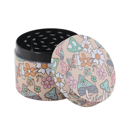 2 Pieces Kitten Bear Floral Mushrooms The Magic World Grinder and Rolling Tray Combo Good Vibrations Adult Super Store