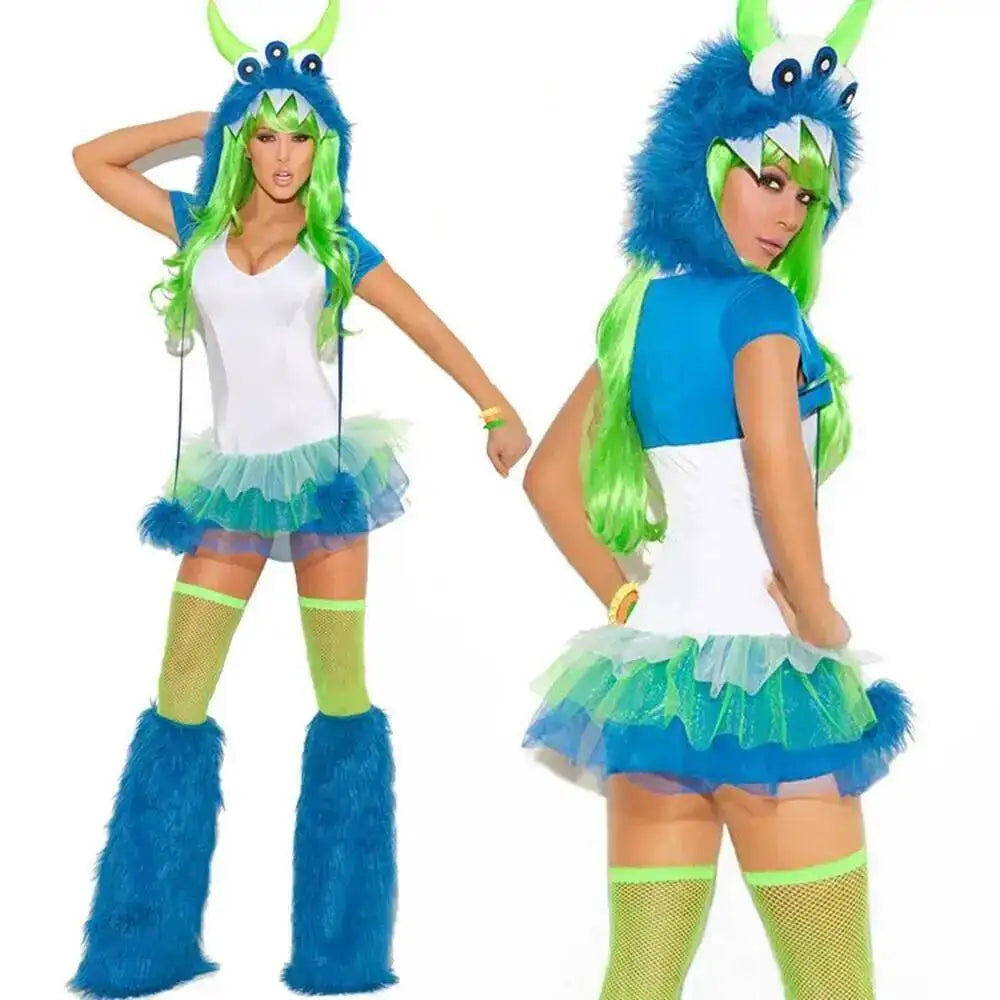 Adult Leopard Fox Cat Girl Cosplay Costume Halloween Costumes Women Fancy Party  Dress Up Deluxe Plush Monster Animal Costume Good Vibrations