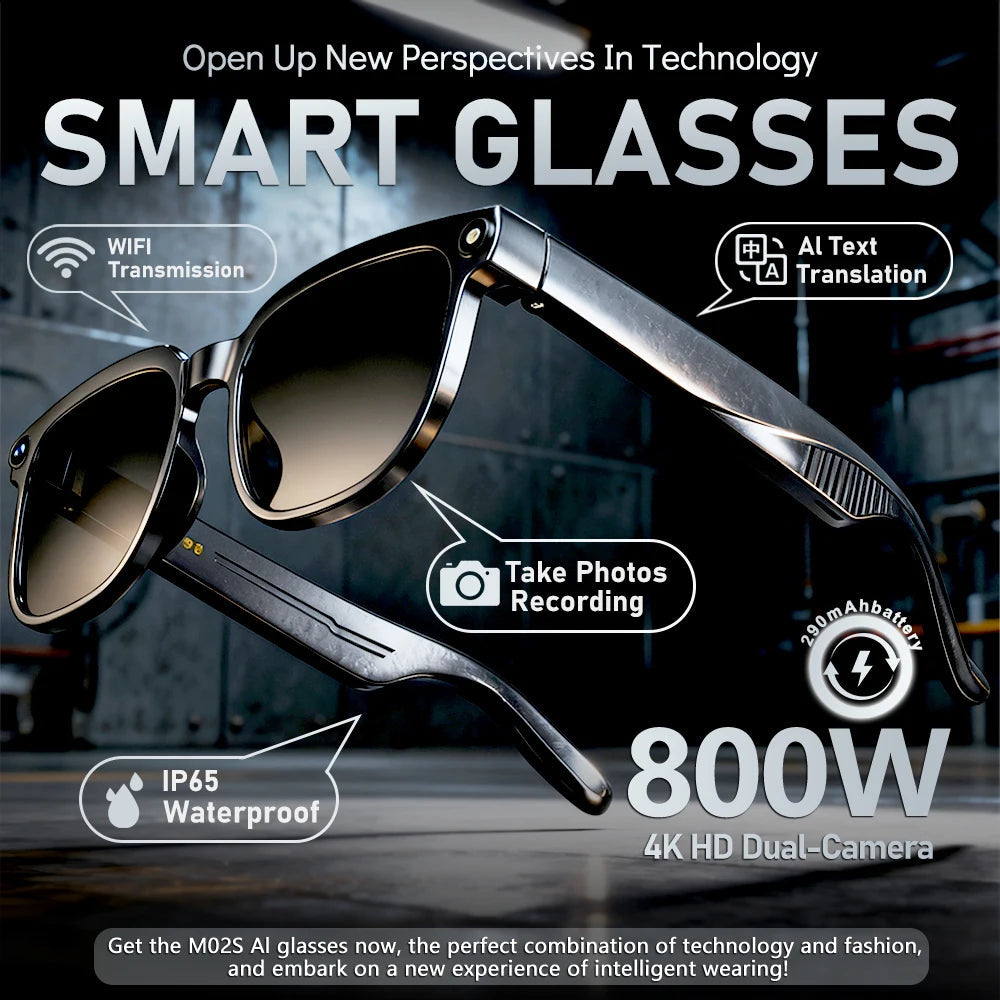 Men AI Smart Glasses 2026 New Color-Changing Translation Glasses 800W Camera Waterproof Call Photo Video Recording Sunglasses Good Vibrations