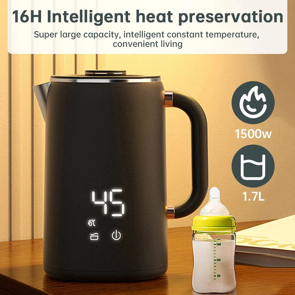 Electric Water Boiler Kettle for Tea Coffee 5 Levels Temperature Control Auto Shut Off Double Layer Insulated Hot Water Kettle Good Vibrations