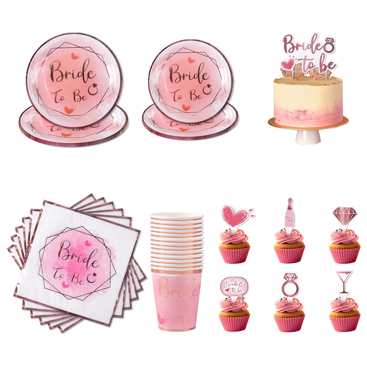 Bachelorette Party Team Bride To Be Tableware Cups Plate Bridal Shower Gift Bride to be Hen Wedding Decorations Adult Supplies Good Vibrations