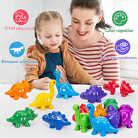 Matching Dinosaur Toy With storage bucket Montessori Toys for Kids Counting Learning Toys for Toddlers Children Development Game Good Vibrations
