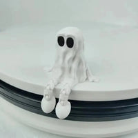 Cute Mini 3D Printed Ghost Ornament PLA Hand-Painted Ghost Fidget Toys Movable Joints Ghost Statue Halloween Party Decor Good Vibrations