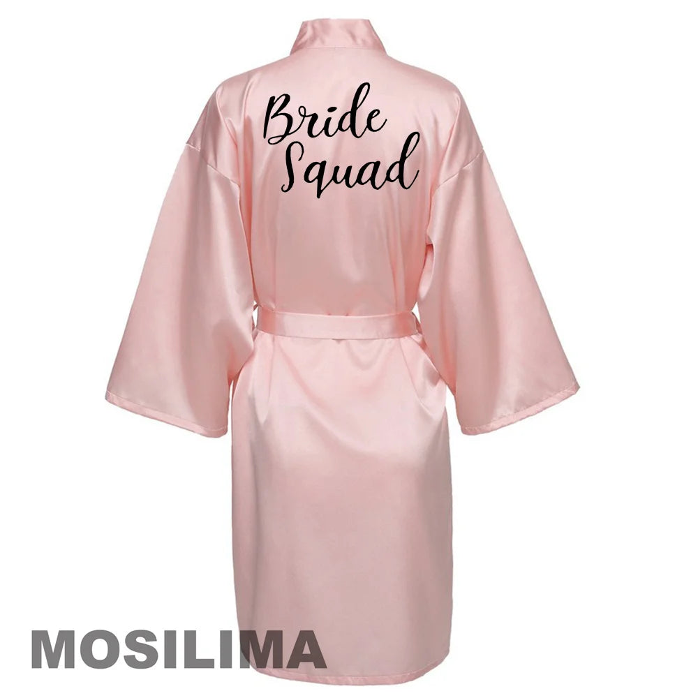 Satin Silk bride robe Wedding Robe Bridesmaid Bride Dressing Gown bridesmaid robes SP002 Good Vibrations
