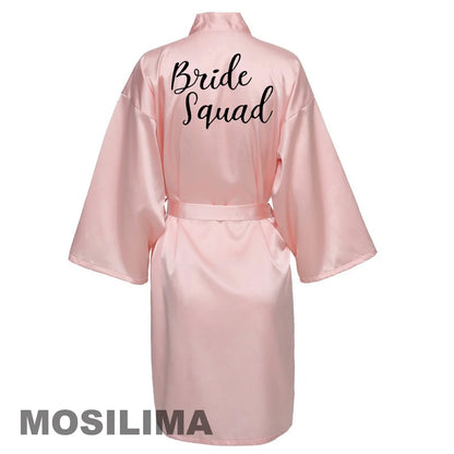 Satin Silk bride robe Wedding Robe Bridesmaid Bride Dressing Gown bridesmaid robes SP002 Good Vibrations