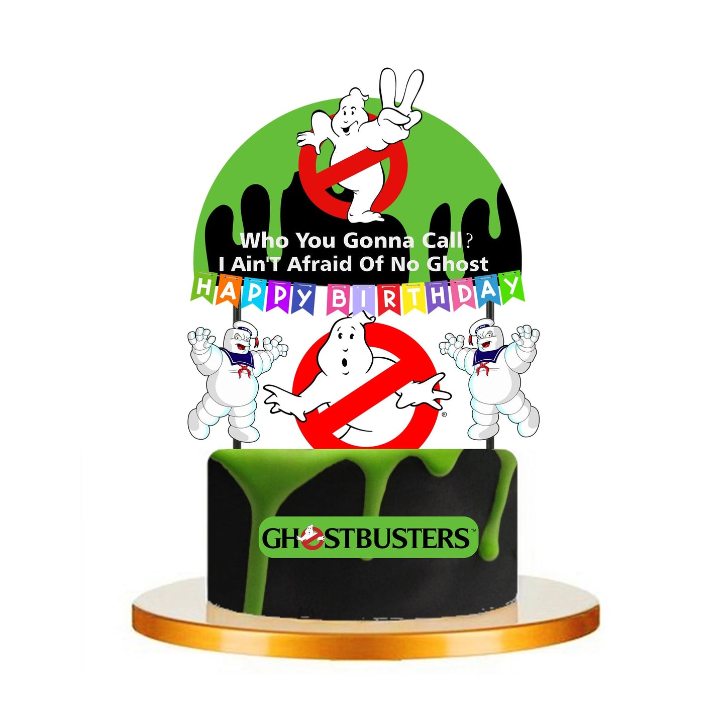 Ghostbuster Balloon Cake Topper Birthday Party Decorations Disposable Tableware Cups Plates Banners Baby Shower Supplies Toy Good Vibrations