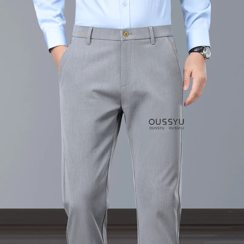 New Spring Summer Luxury Formal Pants Men Business Banquet Party Gentleman France Work Office Formal Pantalones Hombre Clothing Good Vibrations
