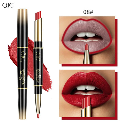 2 In 1 Matte Lipstick lip liner Long lasting waterproof Makeup for women Korean Cosmetics Beauty Make up female Good Vibrations