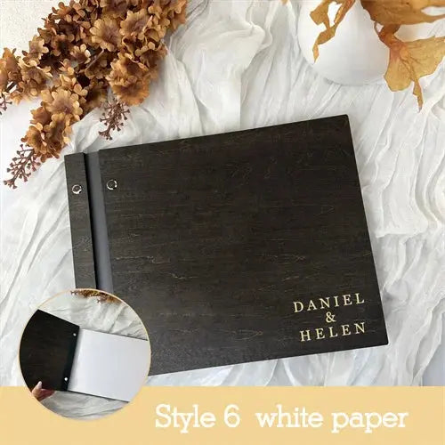 Personalized Guest Book Wedding Album Memory Wooden Adventure Rustic Unique Photo Album For Custom Name Marriage Wedding Gift Good Vibrations