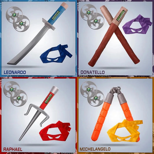 Teenage Ninja Turtles Eye Mask Nunchaku Darts Knife And Knife Can Anime Cosplay Wear Children's Performance Weapons Props Gifts Good Vibrations