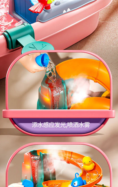 Children's kitchen toys electric fun water play water wash basin fishing dishwashing home role-playing baby early education toy Good Vibrations