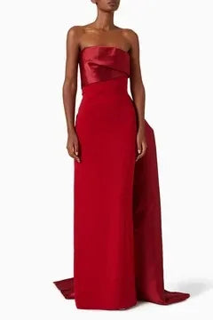 Flowers Prom Satin Evening Dresses Straight Party Dress Pleats Christmas Dress فساتين مناسبة رسمية Customized Good Vibrations