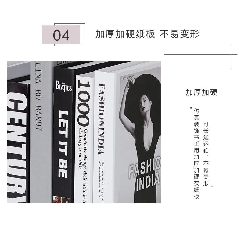 Modern fake book ornament Nordic light luxury simulation book living room home store decoration photo props book case box Good Vibrations