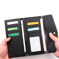 Wallet Black Small Leather Coin Purse Rfid Blocking Wallet Rose Gold Pattern Mini Purse with ID Window for Women Good Vibrations